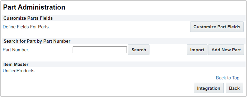 SPIM Integration Parts Administration