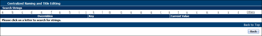 Centralized Naming and Title Editing page