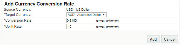 Add Currency Conversion Rate