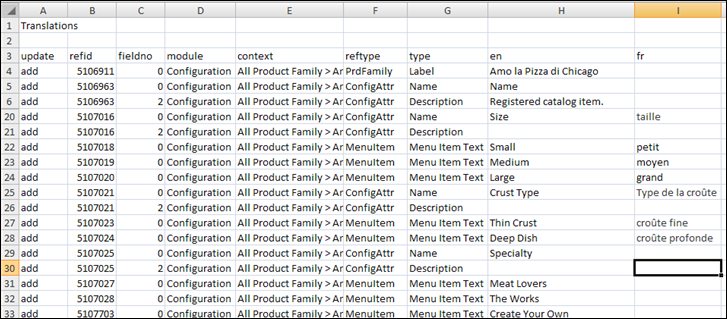 Configuration CSV example