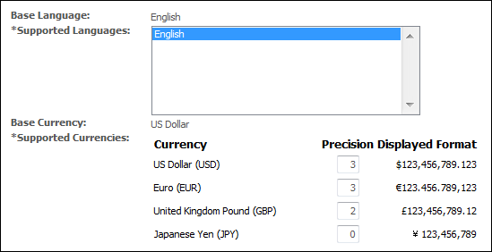 Supported Currencies section