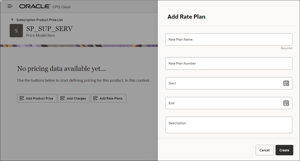 Add Rate Plan