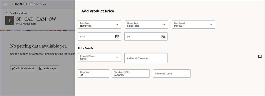 Block pricing example