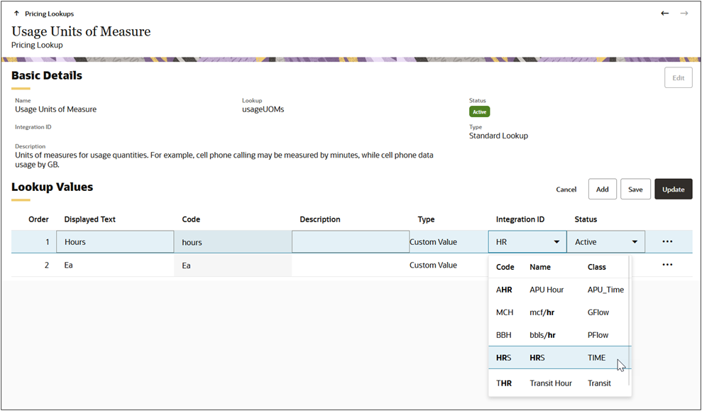 Releated Lookup Values from Oracle Fusion Pricing