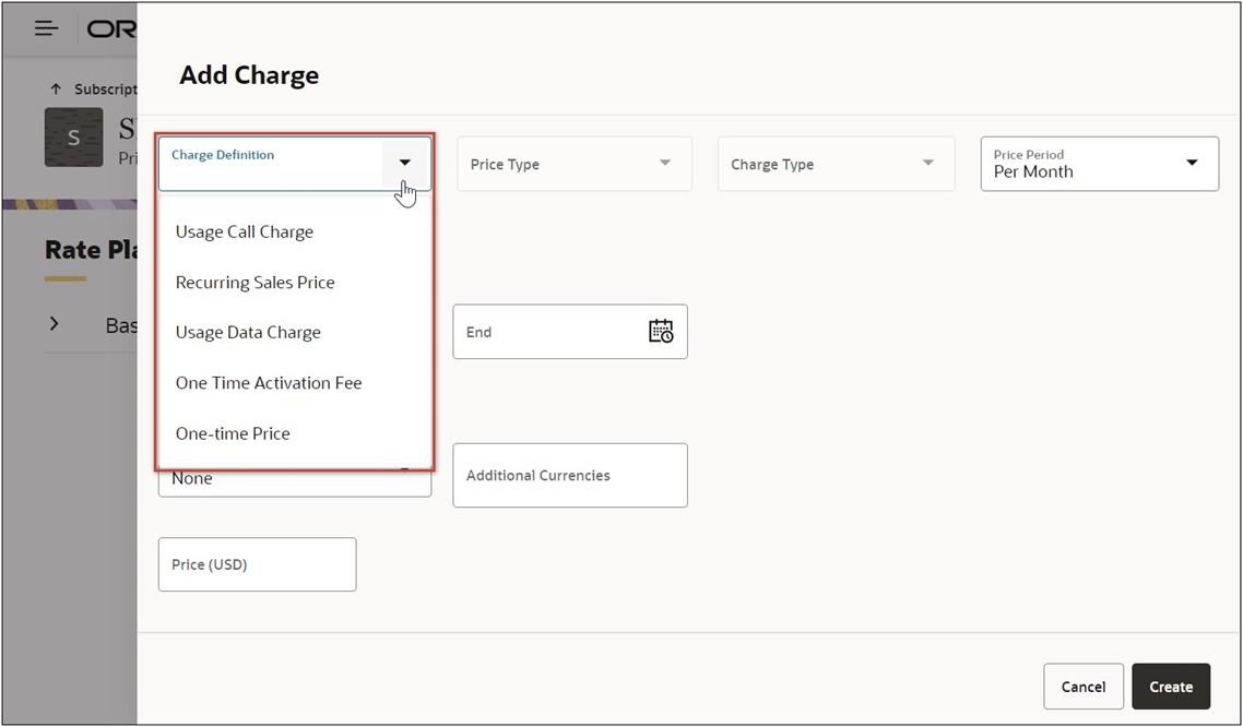 Add Charge with Charge Definition