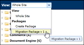 Select an existing package