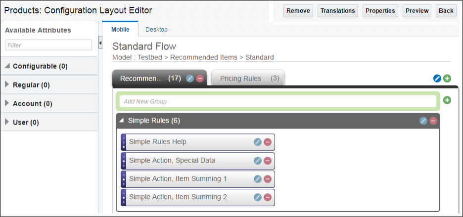 Mobile Configuration Layout Editor