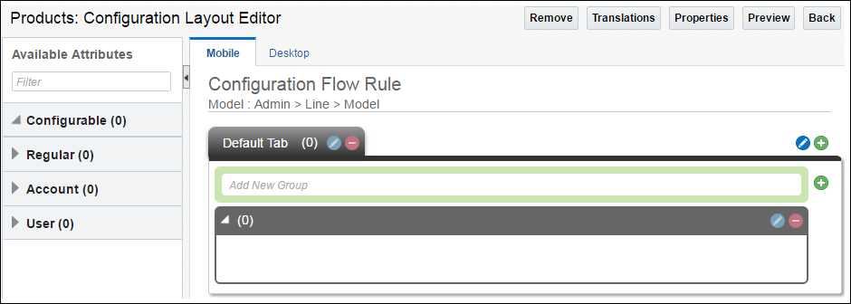 Mobile Configuration Layout Editor