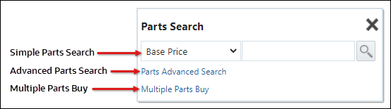 Three type of parts search