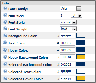 Tabs section