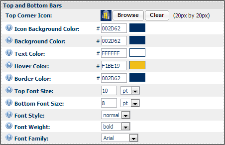 Top & Bottom Bars section