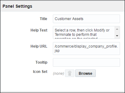 Panel Setting dialog