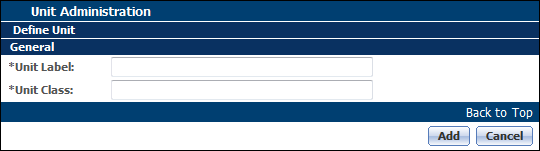 Unit Administration page