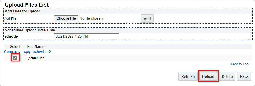 Select and upload file