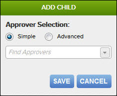 Add Child Approver Selection dialog 
