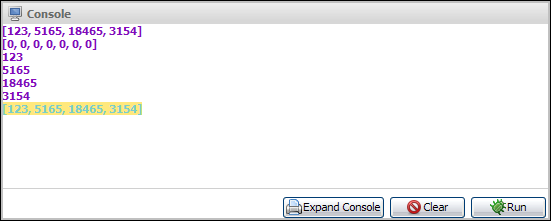 Integer Array output example