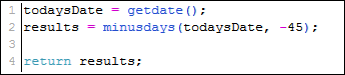 minusdays example
