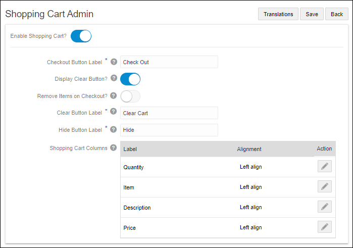 Enable Shopping Cart
