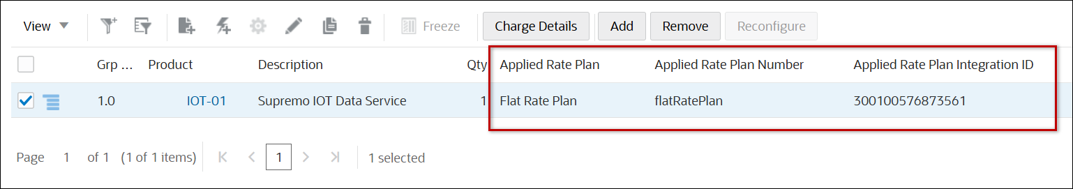 Applied Rate Plan