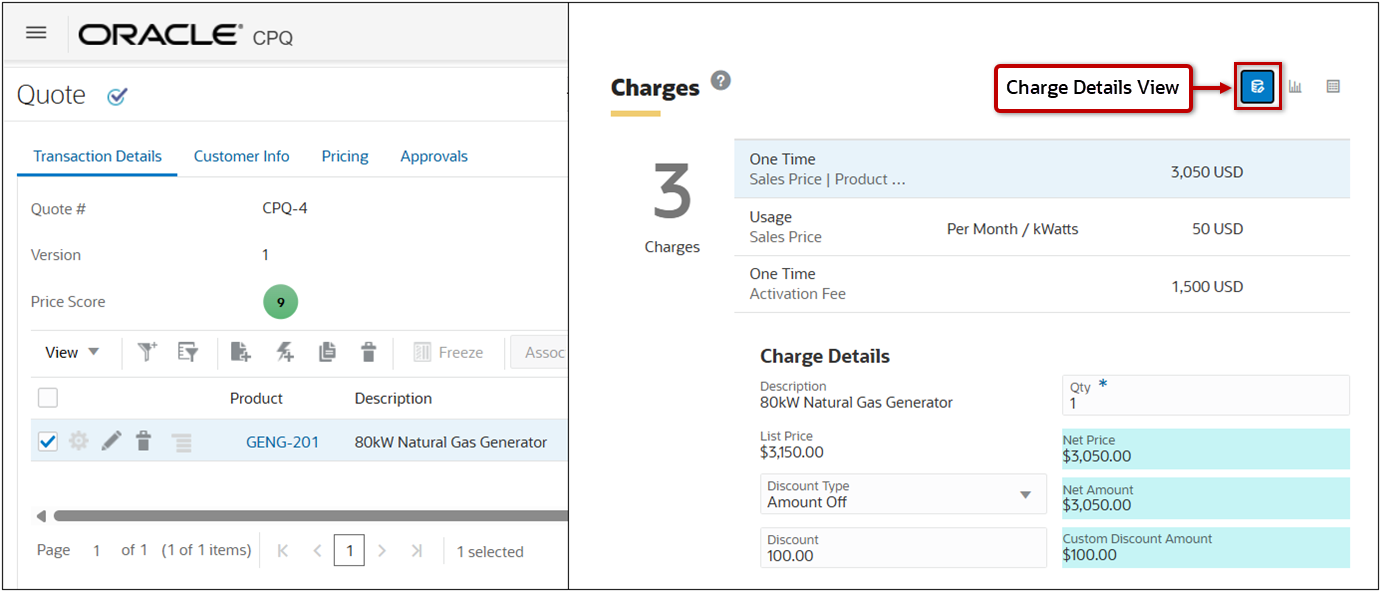 JET Charge Details