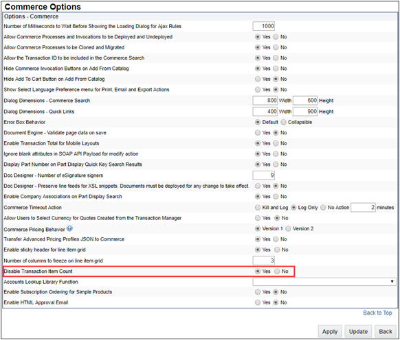 Commerce - Disable Transaction Item Count