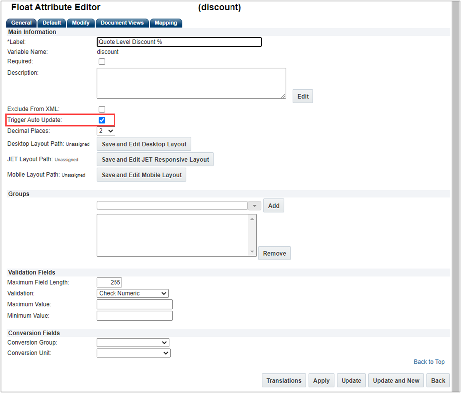Float Attribute Editor