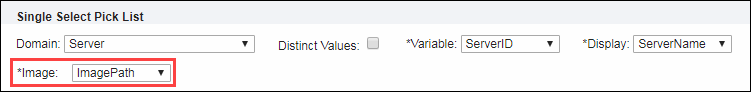 The Image drop-down lists all String columns in the selected Domain