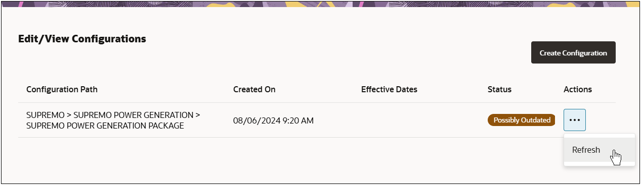 Configuration Auto-Generation Refresh