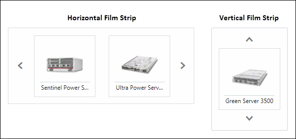JET Film Strip Image Menu Arrow examples