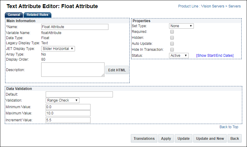 Float Attribute Editor