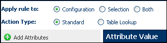 Configuration rule Action section