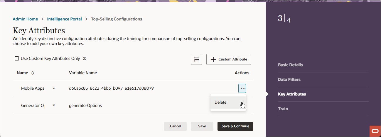 Top Selling Configurations - Key Attributes