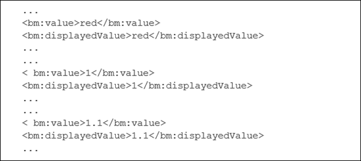 Sample Text Single Select Pick List SOAP API response: