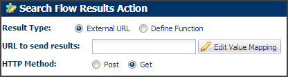 Search Flow Results Action section