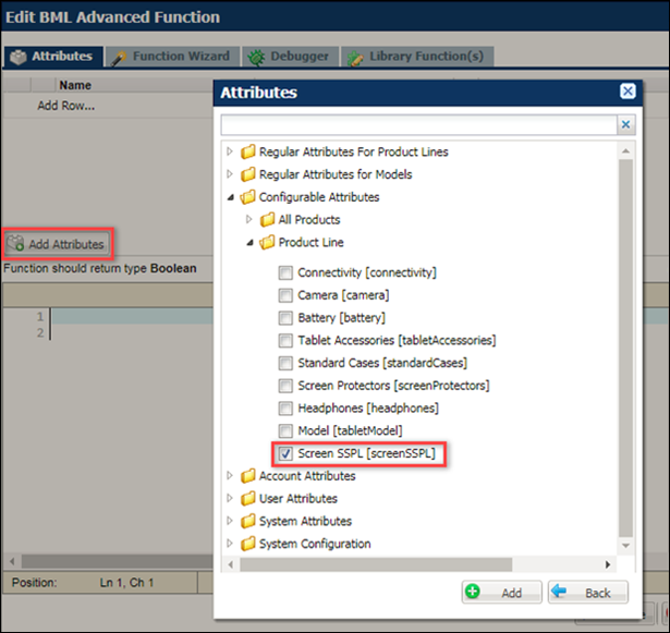 Function Editor Add Attributes