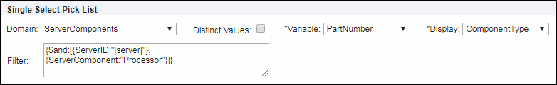 Component Type SSPL Attribute Domain settings