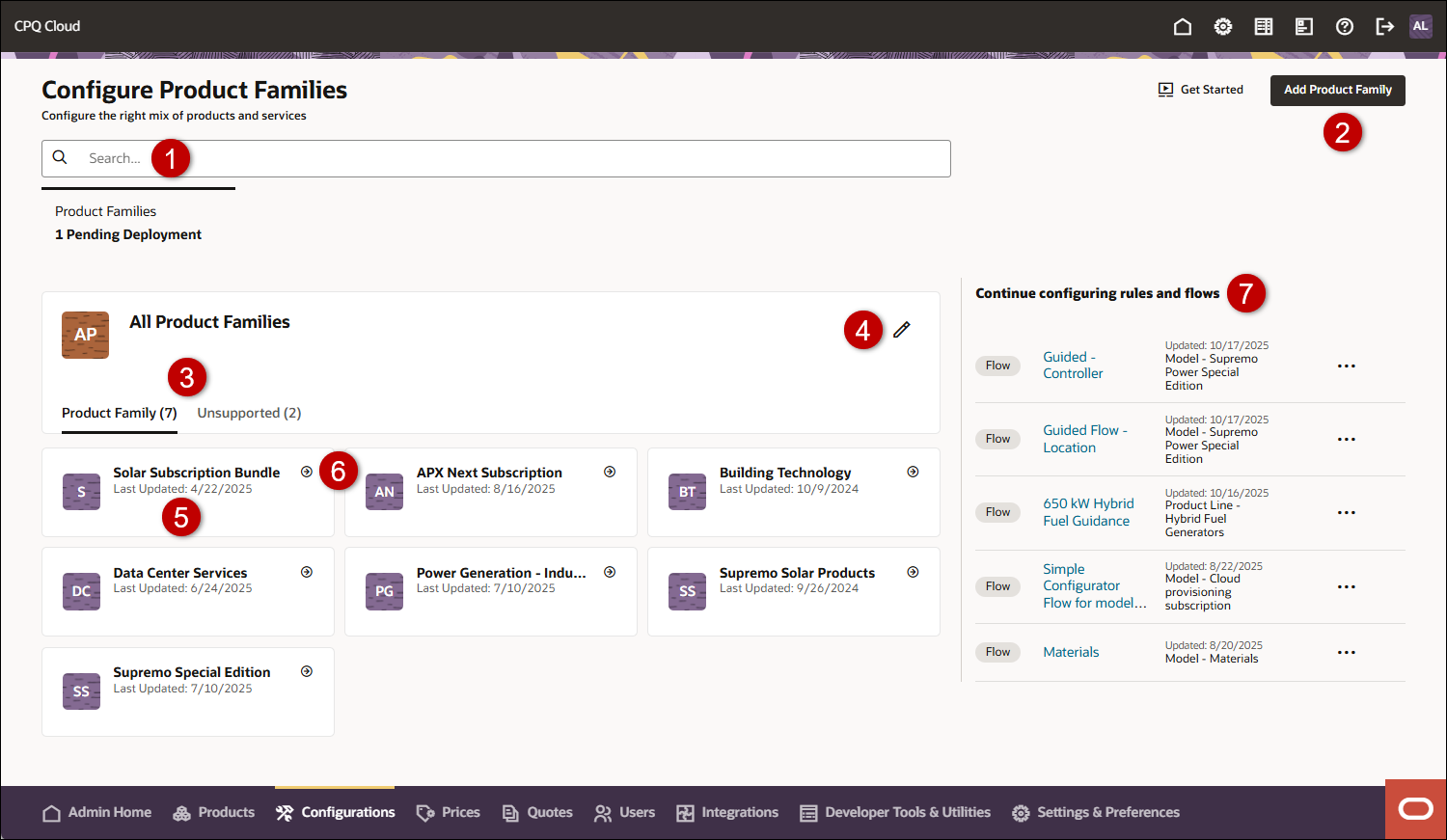Configure Product Families