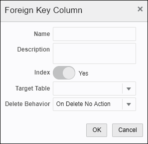 Foreign Key Column dialog