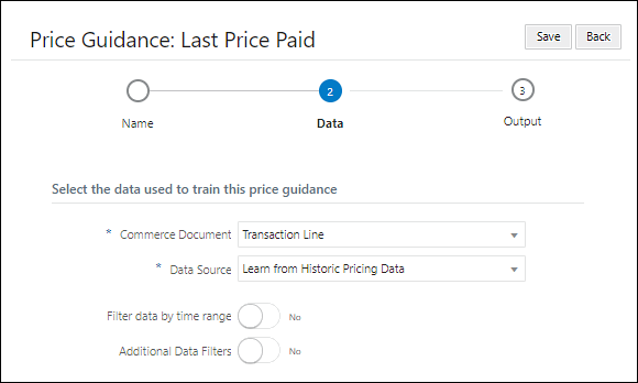 Price Guidance Data