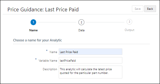 Price Guidance wizard