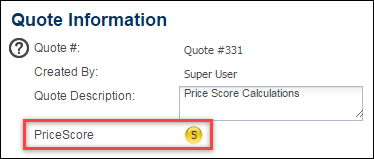Price score on quote
