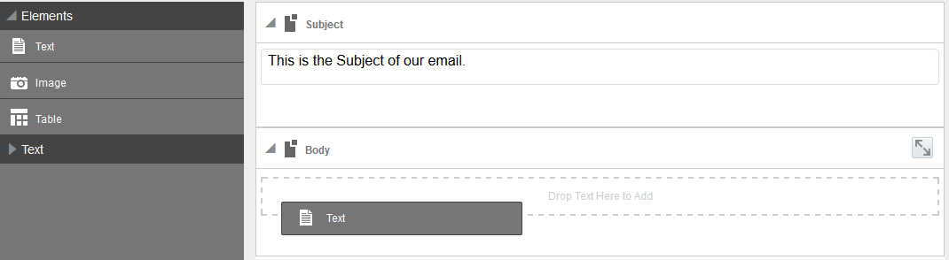 Click and drag the Element to add