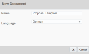 Document language dialog