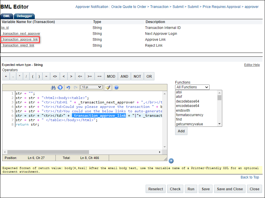 Add BML function for _transaction_approve_link