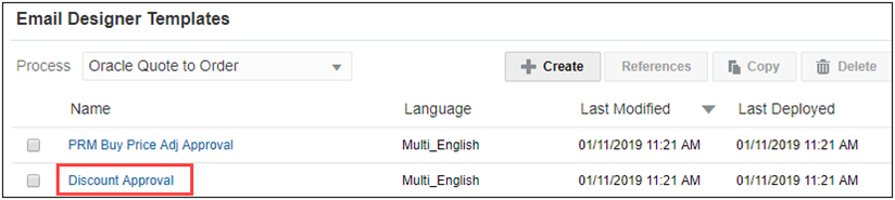 Email Designer Templates page