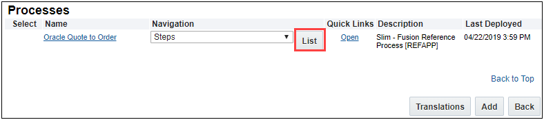 Select Commerce process Steps