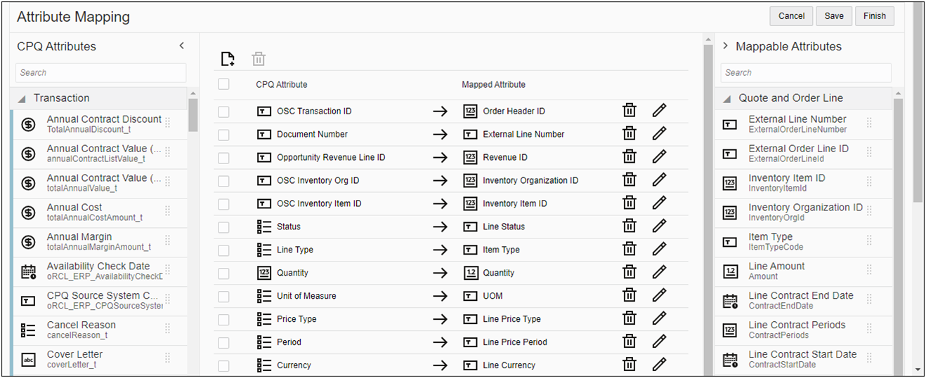 Attribute Mapping page