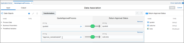 data association for a service activity