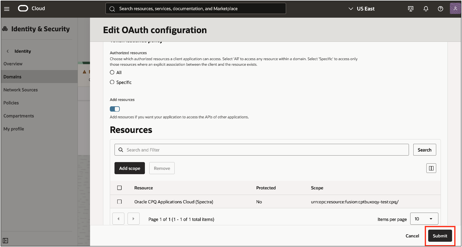 Submit OAuth Client Configuration