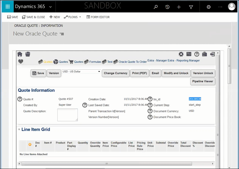 New Oracle Quote page
